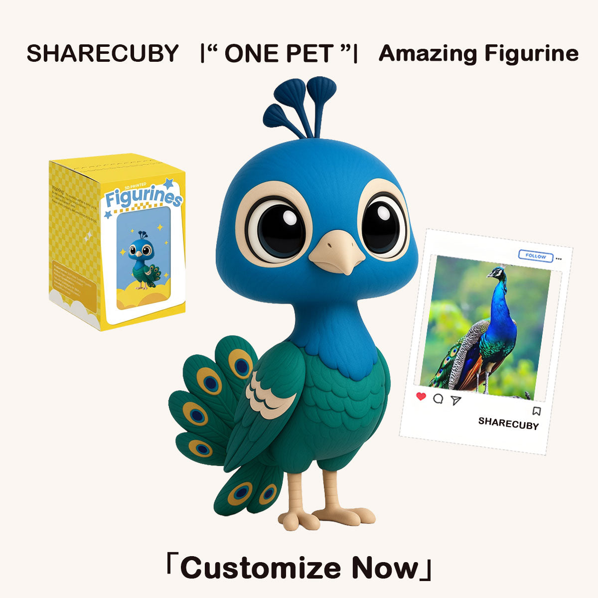 Custom 3D Cartoon Animal Figure for Pet Lover | Personalized Dog or Cat Gift