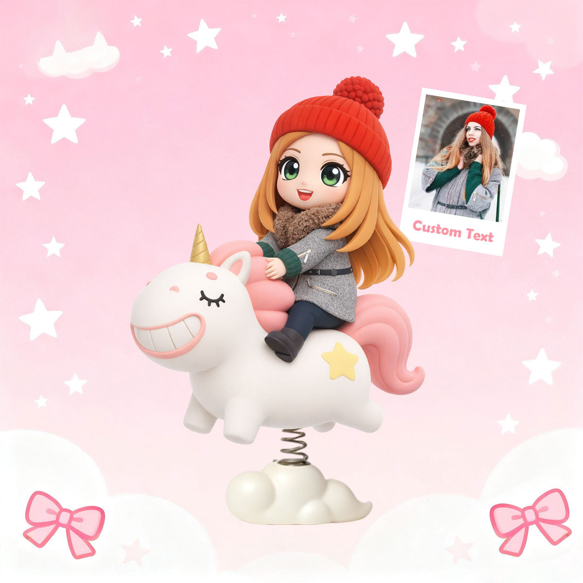 Personalized 3D Printed Spring Shake Figurine | Custom Wobbling Person Toy Gift