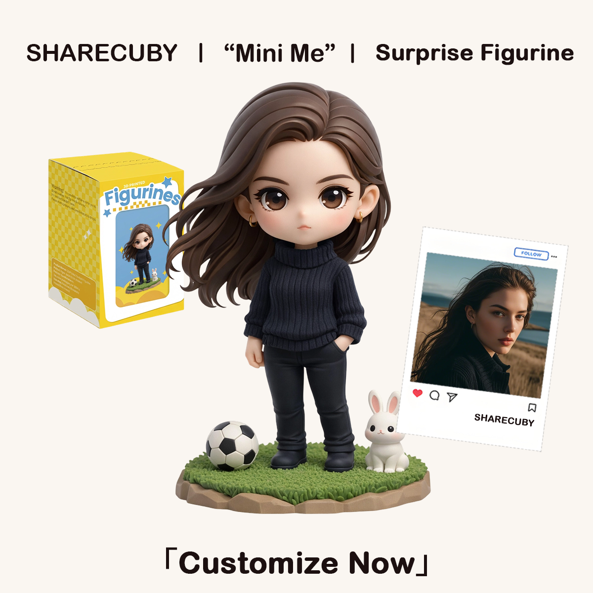 Custom 3D Cartoon Scene Figure of a Person | Personalized Anime Style Statue Gift