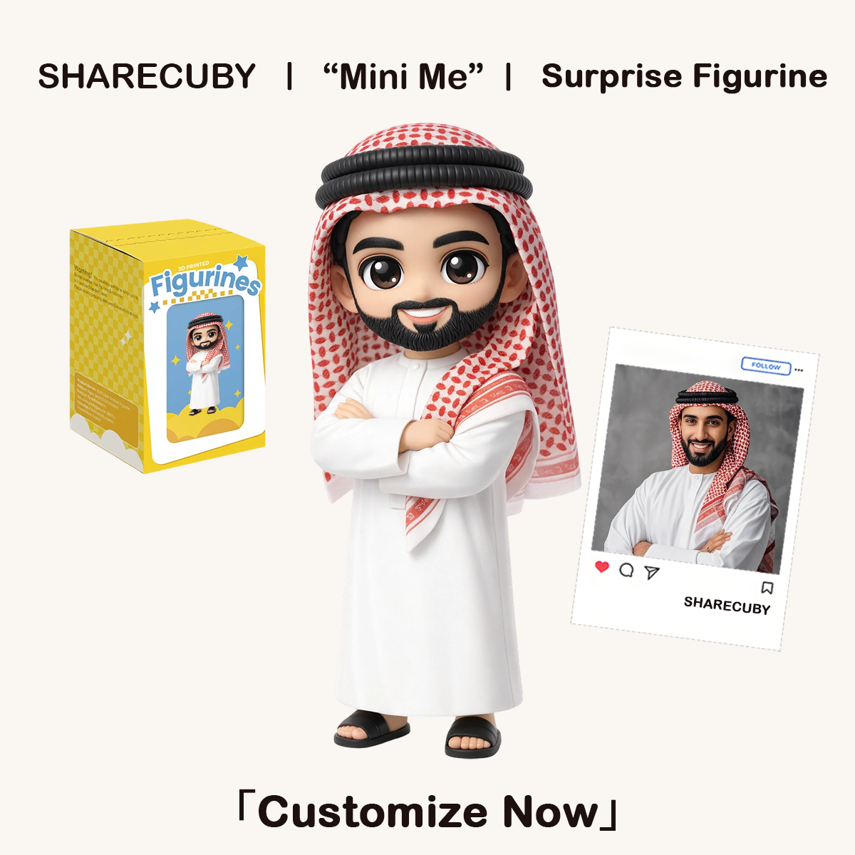 3D Cartoon Figurine Custom Made from Photo | Personalized Self Statue Idea