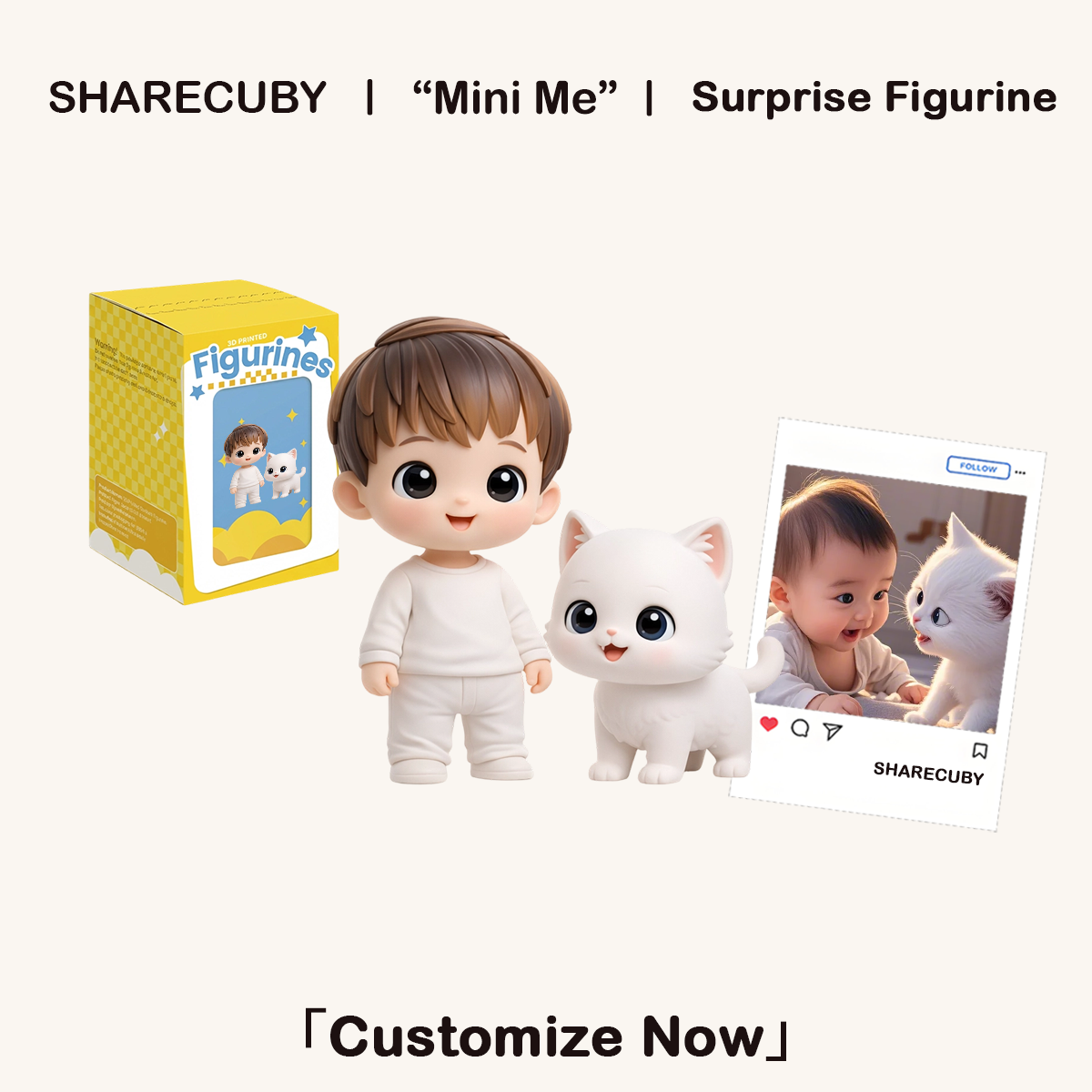 Custom Cartoon Figurine of Owner and Pet | 3D Personalized Cat or Dog Gift