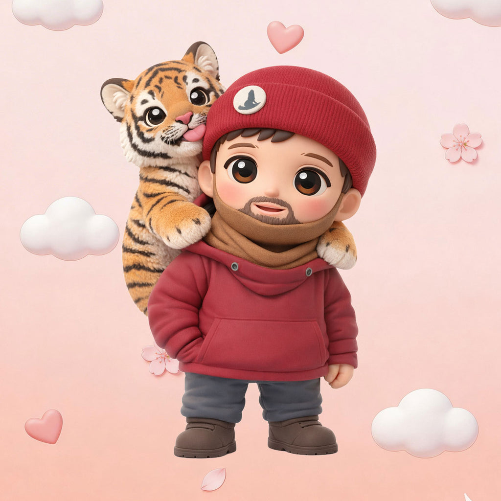 Personalized 3D Cartoon Figure of You and Your Pet | Custom Pet & Human Gift