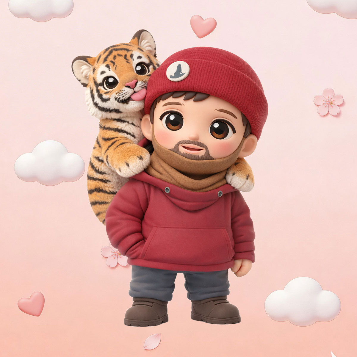 Personalized 3D Cartoon Figure of You and Your Pet | Custom Pet & Human Gift