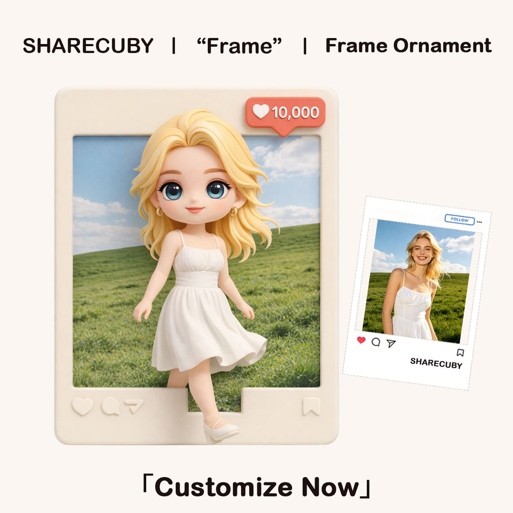 3D Photo Frame Figurine Custom Made | Personalized Cube for Your Favorite Photo