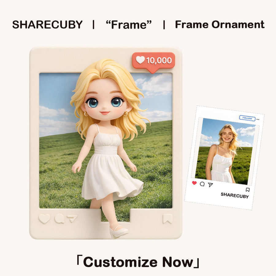 3D Photo Frame Figurine Custom Made | Personalized Cube for Your Favorite Photo
