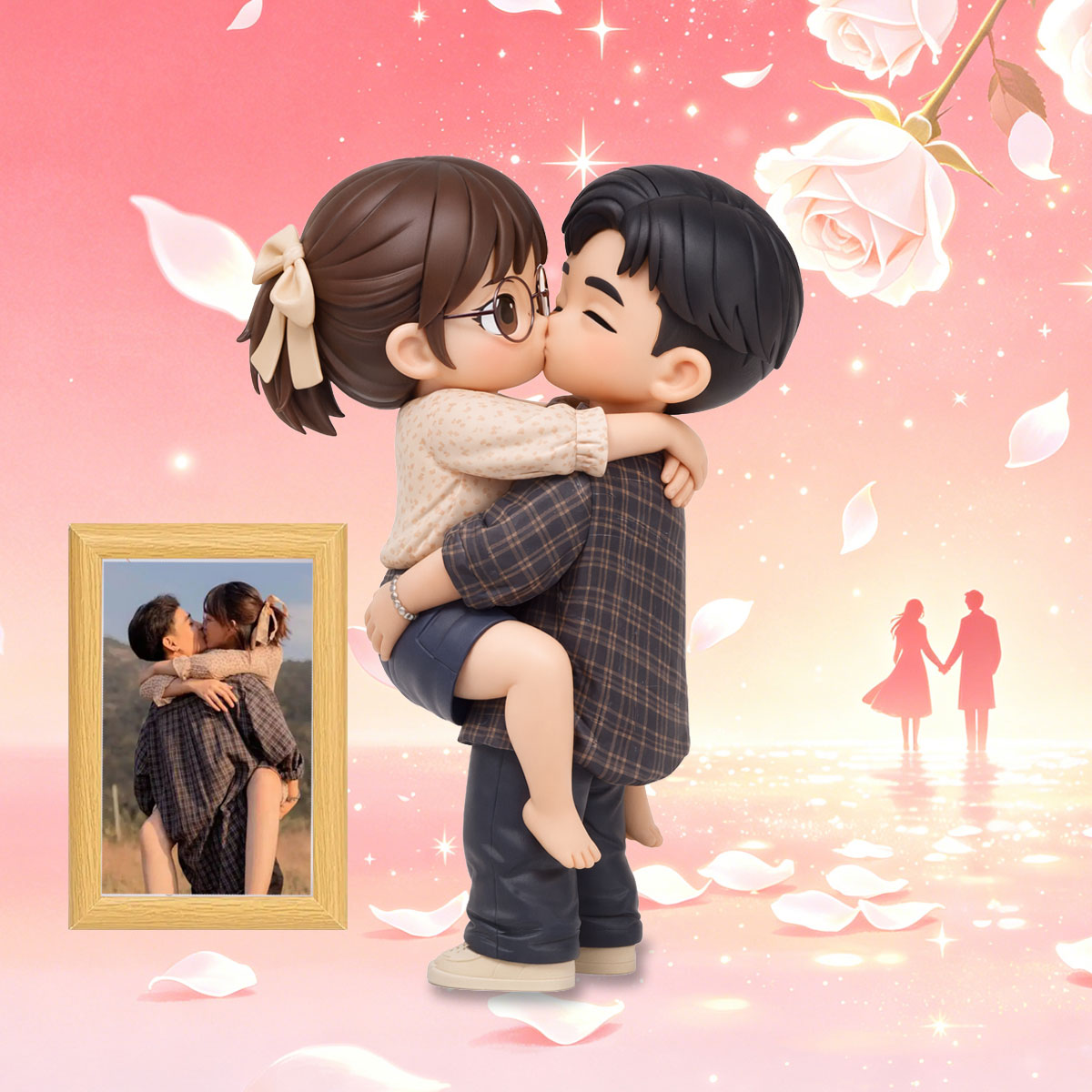 Personalized 3D Cartoon Couple Figurine | Custom Anime Wedding Gift