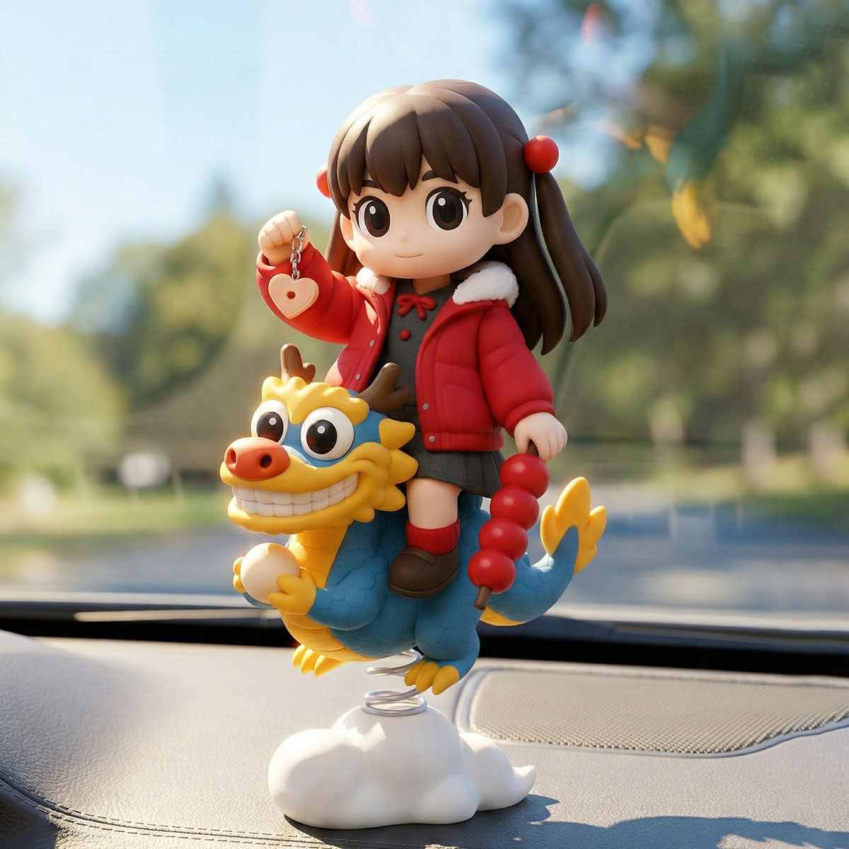 Custom 3D Cartoon Bouncing Spring Figurine | Personalized Wobble Statue for One Person