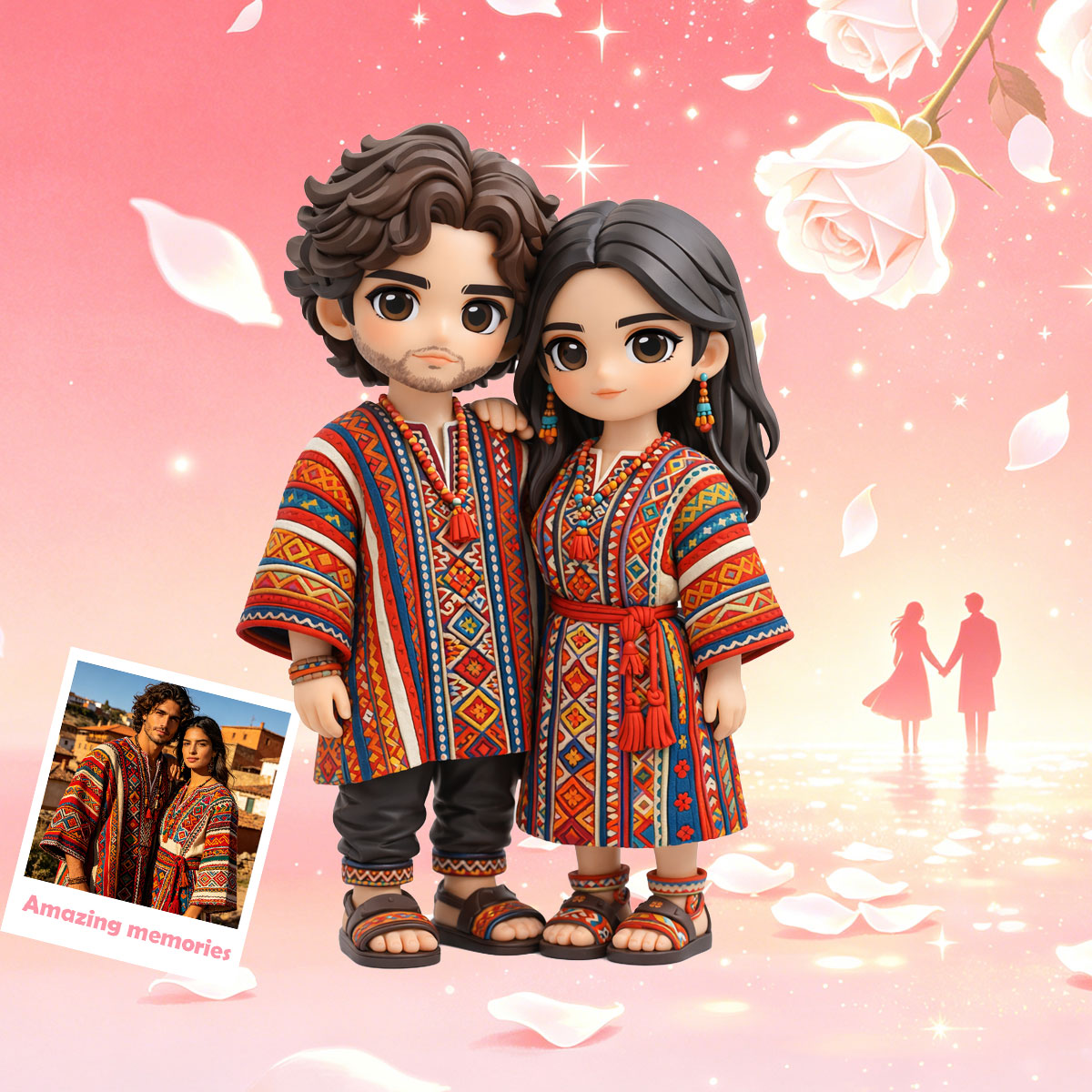 Personalized 3D Cartoon Figure for Couple | Custom Anime Style Figurine