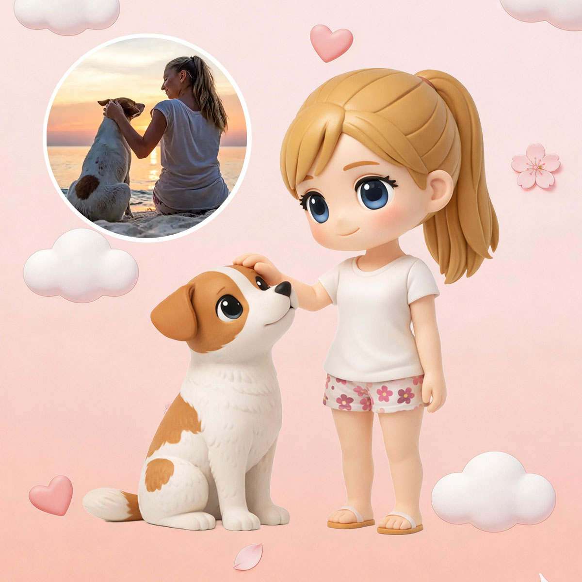 Custom 3D Printed Pet and Owner Figurine | Cartoon Style Animal Lover Gift