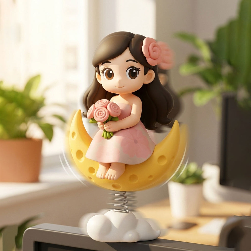 3D Cartoon Spring Shaking Figurine Custom Made from Photo | Personalized Wobble Person Gift