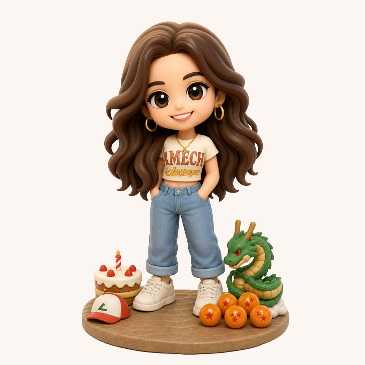 Custom 3D Cartoon Scene Figure of a Person | Personalized Anime Style Statue Gift