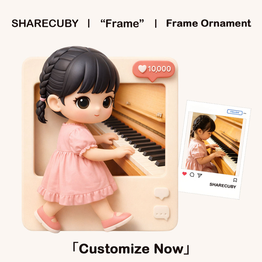 Personalized 3D Photo Frame Figurine | Cute Custom Made Human Statue for Christmas Gift