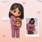 Custom 3D Printed Pet and Owner Figurine | Cartoon Style Animal Lover Gift