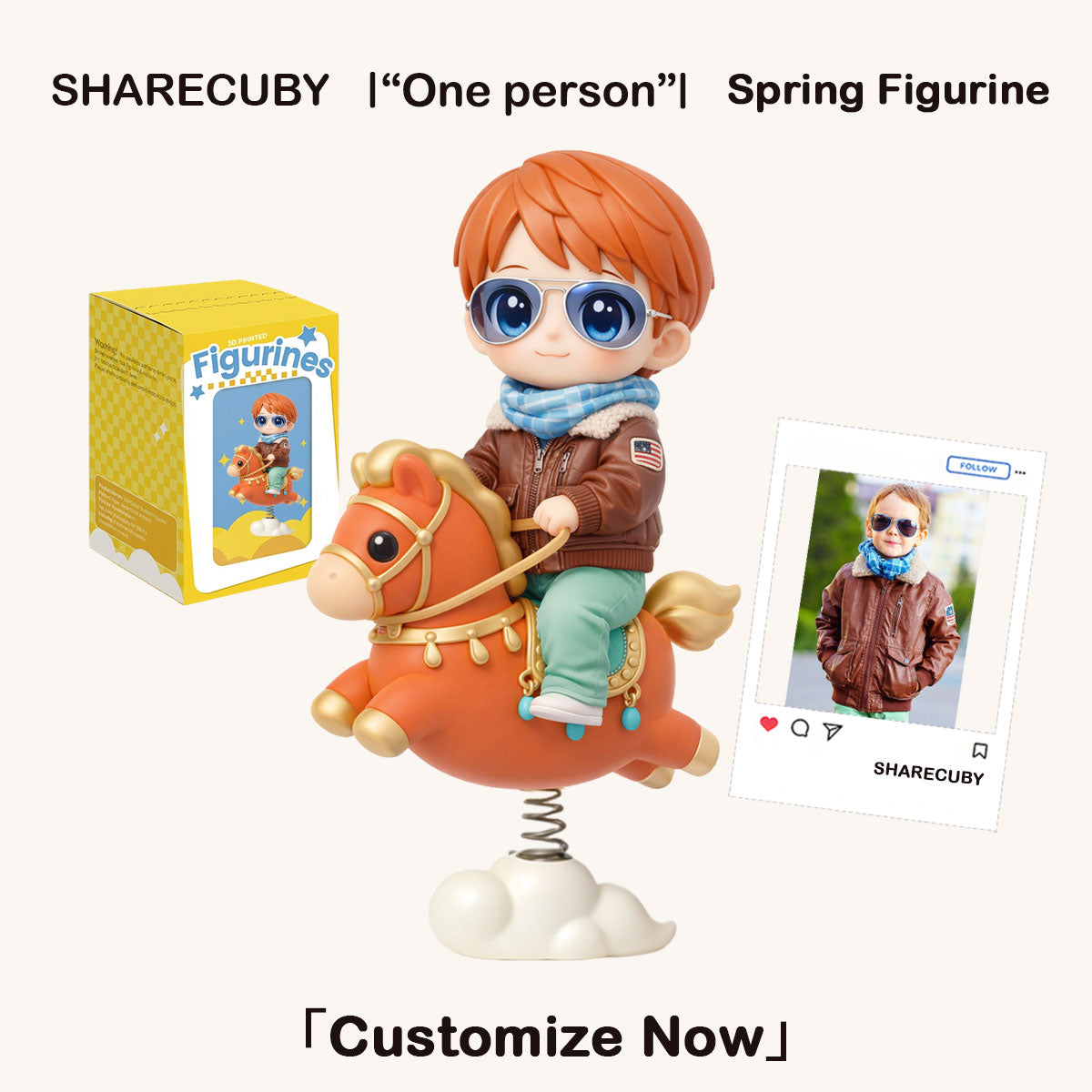 Custom 3D Printed Spring Wobble Statue | Cartoon Style Bouncing Person Toy for Gift