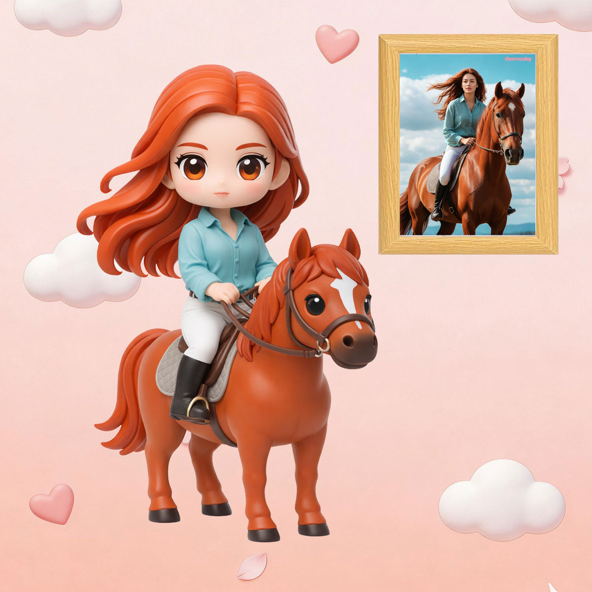 Personalized 3D Cartoon Figure of You and Your Pet | Custom Pet & Human Gift