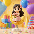 Custom 3D Cartoon Spring Bobble Figurine of Yourself | Personalized Wobbler Statue
