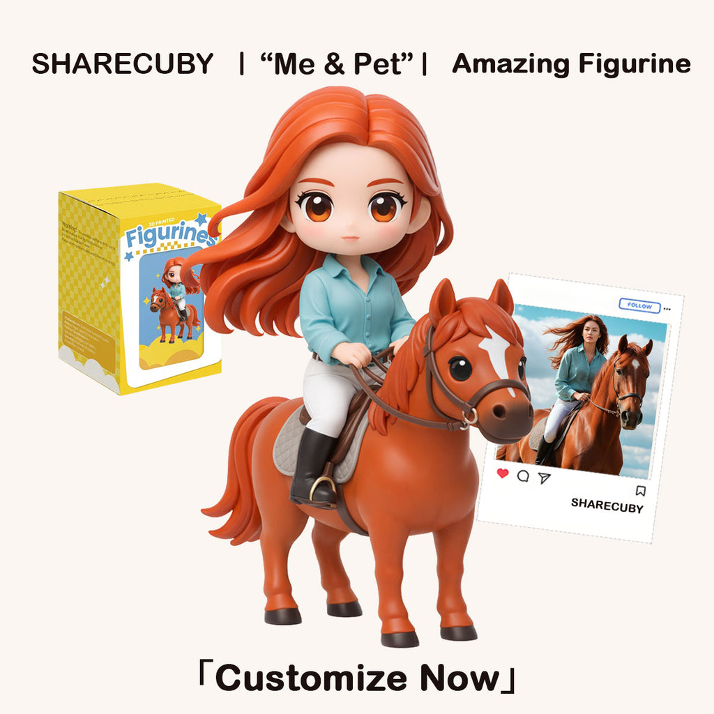 Custom 3D Printed Pet and Owner Figurine | Cartoon Style Animal Lover Gift